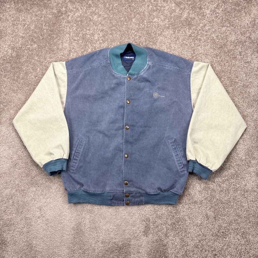 Vintage 90s Holloway "Power" Embroidery‎ Bomber Jacket Medium